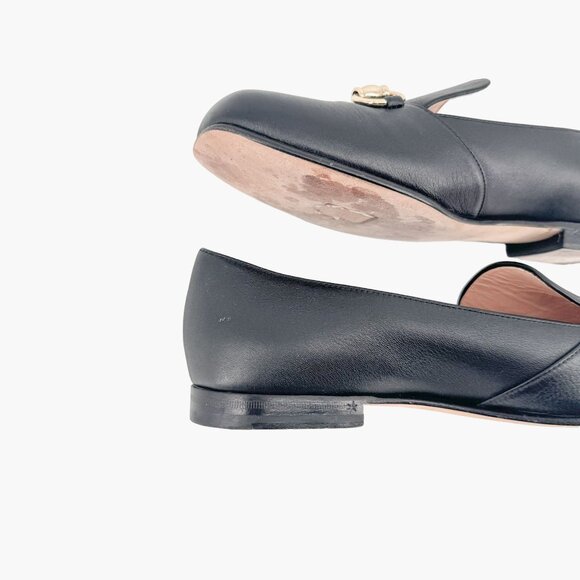 Gucci Horsebit Loafers EU 37 US 7 Black Leather Kira Flat Slip On Shoe Buckle - Picture 14 of 14